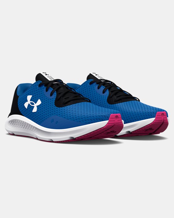 Women's UA Charged Pursuit 3 Running Shoes, Blue, pdpMainDesktop image number 3